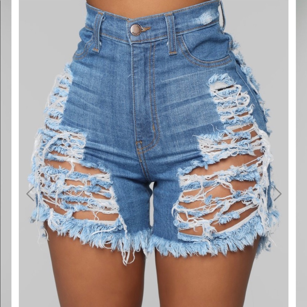 Fashion Nova distressed shorts